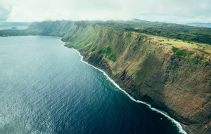 Maui to Molokai ride view of sea cliffs