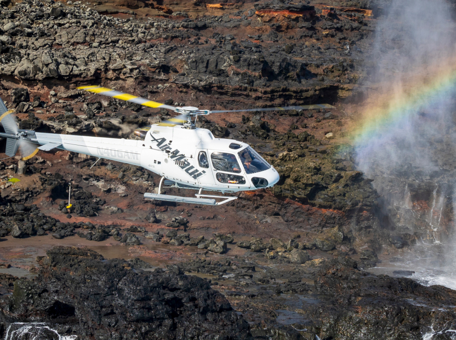 maui helicopters tour over blowhole in West Maui